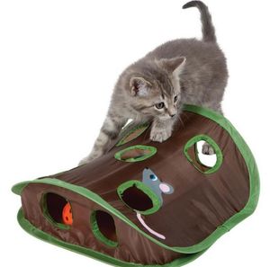 Toys 9 Hole Hide Mouse Hunt Cat Toy Hide Seek Game Popup Collapsible Puzzle Exercise Cat Toy Pet Puzzle Toy with Mice and Bellball