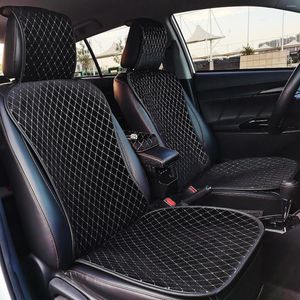 Car Seat Covers Shiny Silver Thread Stitching Diamond-shaped Design Soft Textured Velvet Material Small Waist