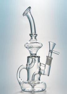 Små FTK Bong Klein Recycler Tornado Bongs Mini Oil Rigs Dab Rig Glass Vattenrör Rensa rökrör Smooth Hit Bubblers HR0243415772