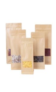 kraft paper tea bags sealed bags of dried fruit food packaging octagonal brown paper bags sealed frosted window 20x308cm 14x246cm3665116