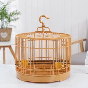 Nests Round Bird Cage Retro Plastic Parrots Cages With Feeder Detachable Breathable Bird Cage Bird Parrot Breeding Supplies