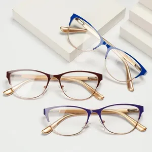 Óculos de sol moda clássico metal óculos de leitura ancião anti-fadiga óculos ópticos para mulheres homens presbiopia óculos dioptria 1.0-3.5