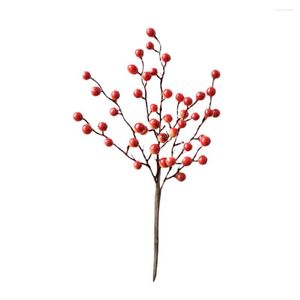 Dekorative Blumen künstliche Beeren Stängel Stängel gefälschte Pflanzenzweige DIY Crafts Foam Simulation Blume Weihnachtsjahr Party Home Decor Ornamente