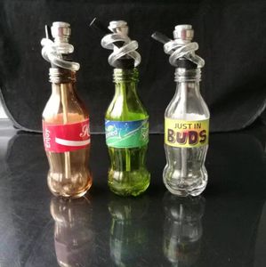 Produzione di tubi di vetro per fumatori Narghilè soffiato a mano Nuova bottiglia per fumo d'acqua in vetro Sprite di Coca Cola