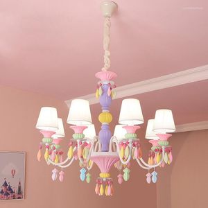 Chandeliers Creative Restaurant Colorful Crystal Children's Room Bedroom Pendant Lamp Living LED Chandelier Lights