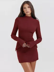 Sukienki swobodne eleganckie ciemnoniebieskie solidne mini -talia mini moda z kieszonkowymi bodycon chic chicki klubowe szaty