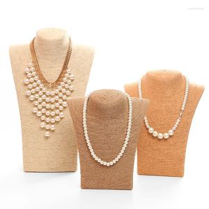 Smyckespåsar båge mannequin halsband display stativ hållare för butik utställning färgglada pärlor rep lagring hänge arrangör