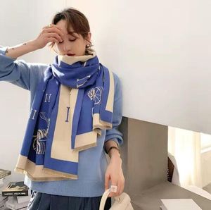 Six style Letter Cashmere Designer Scarf Soft Woolen Scarf Shawl Portable Warmth Thickening Plaid Sofa horse Fleece Knitted Blanket 65*180cm