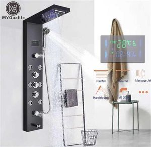 LED Light Shower Panel Wodospad Zestaw kranu deszczowego Set SPA Masaż Jet Wanna Mikser Tap Tower 211229215N5335001