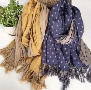 スカーフ日本のデザイン冬の綿の暖かい女性スカーフ両面格子縞の厚い暖かいスカーフエアコンのようなショールレディ231127