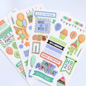 Gift Wrap KLJUYP 4pc Birthday Boys Self- Adhesive Paper Sticker For Scrapbooking Happy Planner/Card Making/Journaling Project