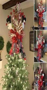 装飾的な花の花輪クリスマスツリーガーランドハンギングドアウィンドウフラワーデコレーションオーナメントクリスマス装飾フェスティバルドレスアップ7050167