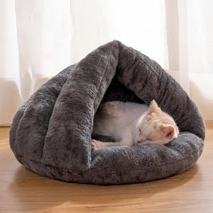 Transportador chinelo ninho de gato macio cama de gato filhote de cachorro canil chihuahua saco de dormir tapete de gato lavável animais de estimação caverna casa inverno quente suprimentos para cães