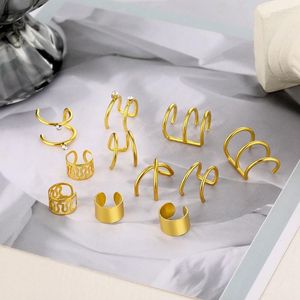 Backs Orecchini VKME Ear Cuffs Clips Set per le donne Crystal Fashion Color oro No Piercing Cartilagine finta Charme Cilp sull'orecchino