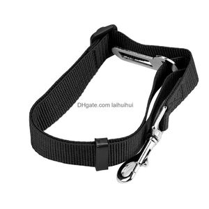 Hundbilssele Justerbart husdjurssäkerhetssäkerhetsbälte Nylon PETS Valp Leash Harness fordons säkerhetsbälte leveranser Travel Clip9180778 D DHBTU