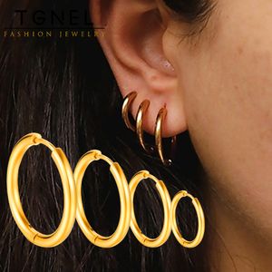 Hoop Huggie Stainless Steel Hoop Earrings For Women Men Small Gold Color Earring Korea Cartilage Piercing Classic Jewelry Accessories Gifts 230426