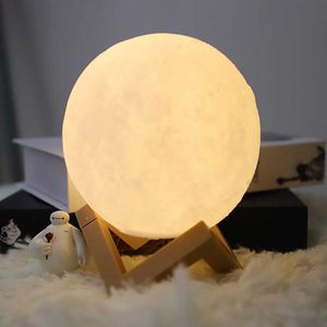 Night 3D LED Moon Projection Light Galaxy Starry Lampade da tavolo Comodino Ornamento da tavolo Luci per camera da letto AA230426