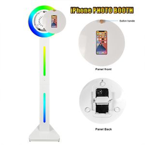 كشك الصور المحمول لجهاز iPhone 12-14 Pro Max Ring Music Music Sync RGB Light Box Control