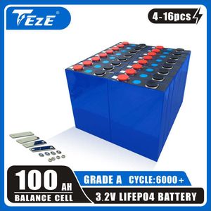 A-level 4-16PCS 3.2V 100Ah 105Ah Batteria ricaricabile LifePo4 Batteria fai da te 12V 24V 48V per veicoli elettrici Batterie per carrelli da golf RV EU USA duty-free