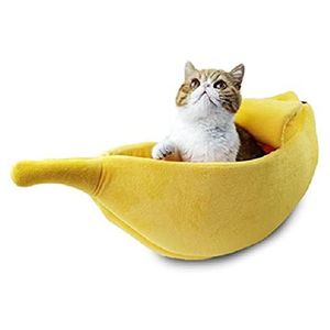 Mats Pet Cat Bed House Cute Banana Warm Soft Punny Dogs Sofa Sleeping Playing Resting Bed Lovely Pet Supplies Cats Kitten Sleep Nest