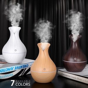 Luftfuktare USB AIR -luftfuktare Essential Aroma Oil Diffuser Ultrasonic trämorns luftfuktare Mini Mist Maker med LED -ljus 230427