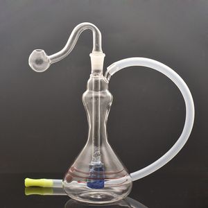 10st små mini -vattenpipa glasoljebrännare bong vattenrör med 10 mm kvinnlig gemensam bubbler rökning vatten röråter återvinna ask catcher bongs shisha med manlig oljebrännare rör