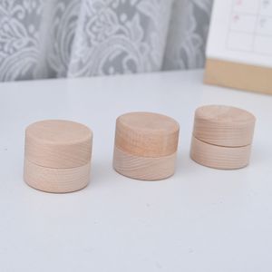 Mini Round Wooden Storage Boxes Ring Box Vintage decorative Natural Craft Jewelry box Case Wedding Accessories For Women Gift