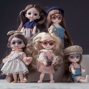 Кукла Кукла 13 подвижные соединения 112 16см BJD для девочек 3D Eye Plate Up Fashion Plastic Toys Прекрасный подарок на день рождения высокий качественный 230427