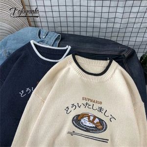 Men's Sweaters FOJAGANTO Spring Men's Knitted Sweater Japanese Harajuku Vintage Pullovers Hip Hop Fashion Couple Knitted Sweaters Male 231127