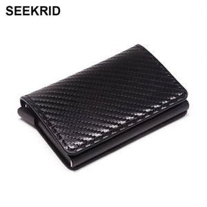 RFID Blokowanie włókna węglowego Slimwallet Aluminium Karta kredytowa Uchwyt karty kredytowej Metal Business Id Card Schower Slim Card Case Mini portfel dla Men350m