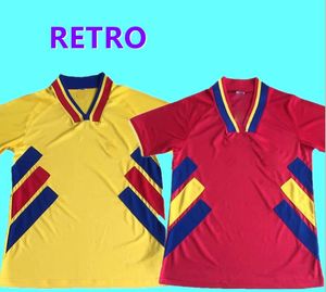 1994 Retro Romênia Futebol Jerseys Hagi Raducioiu Popescu Romanias Seleção Nacional Casa Camisas Amarelas Maillots Camiseta de Futbol Tailândia Jaquetas Camisa de Futebol Vermelha