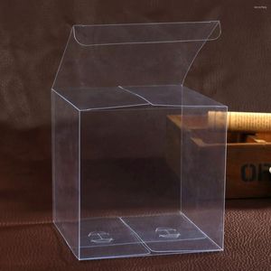 Gift Wrap 10 PCS Bröllopsfavor Boxar Pet Clear Box Container Square Transparent Packing Baby