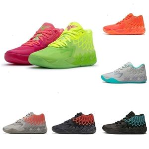 Shoe Box 2023 2022 Basketball Shoes Mens 트레이너 스니커 블랙 버즈 록 릿지 레드 라멜로 볼 1 MB01 남자로부터 ufo가 아닙니다.