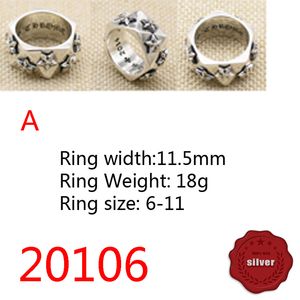 20106 Fashion Ring S925 Sterling Silver Boat Anchor Five Star Cross Flower Rotable Letter Handsome Personality Simple Couple European and American Decoration