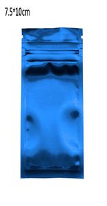 100pcslot 75x10cm Blue Glossy Mylar Foil Packing Bag Heat SEAL ZIP LOCK ALUMINIUM FOIL Självförsegling Matklass Packing Pouch7185115