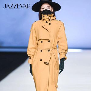 Trincea jazzevar 2021 Nuovo arrivo Autumn Top Trench Women Women Double Breasted Long Osphewwear per soprabito di alta qualità