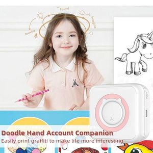 Przenośna drukarka etykietowa połączenie Bluetooth Cute Profil Student Pocket Mini Thermal 57 mm Paper Paper-Paper Bez tuszu naklejka