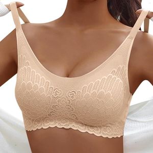 Camisoles & Tanks Women Lace Sport Bras Bralette Wireless Breathable Wire Free Push Up Bra Sexy Lingerie Ladies Solid Color Underwear Ropa