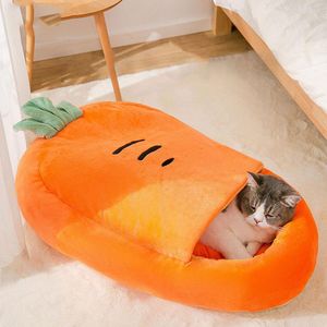 Mats morot katt säng vinter varm kattunge sömngrotta sängar gömställe huva kushund tält sängar komfort valphus för kattungar små hundar