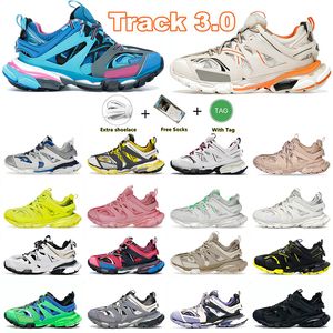 2023 Hot Designer Track 3 3.0 Outdoor Dress Shoes Nylon Ptinted for Black White Orange Men Womens Tess.S. Gomma Leather Tracks 3 Sneakers Luxury Platforms Paris Shoe 36-45