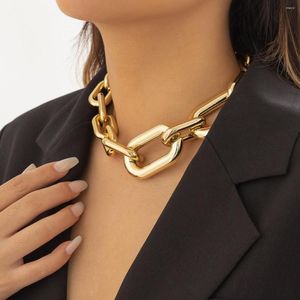Girocollo Hip Hop collana a catena croce spessa per uomo 2023 punk esagerato colore oro collane collare cavo ragazze gioielli di moda