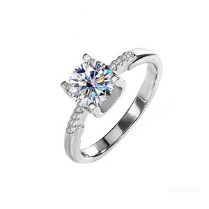 jóias de grife de jóias de amor anéis de designer de anel para mulheres 925 prata esterlina 1-2ct vvs moissanite mass ring passa de diamante testador t anel de noiva filha de engajamento do anel de unha presente