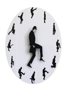 Silly Walks Comiker Funny Walking Novely Wall Clock Watch Ministry of Comedy TV Series Home Decor Silent For Bedroom 2201156649712