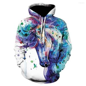 Felpe con cappuccio da uomo Felpa per bambini Ragazzo Ragazza Unisex 3D stampato Cavallo marrone Modello animale Pullover Moda Casual Uomo Donna Harajuku