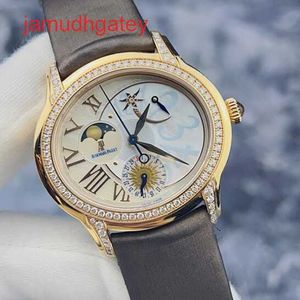 AP Swiss Luxury Watch Millennium Series Women's Watch 77315or Original Diamond Inlaid Rose Gold Dynamic Storage Lunar Fas Display Automatisk mekanisk klocka 39mm