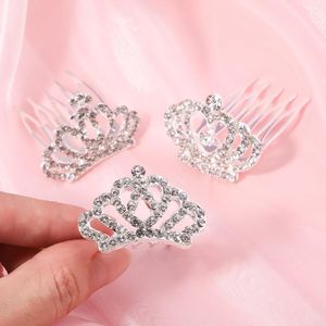 Acessórios para o cabelo 1 peça Mini tiara clipes meninas crianças cristal shinestone Princesa Crown Combinet Birthday Party Headwear Presentes