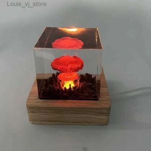 Luci notturne Creative Esplosioni nucleari Lampada a fungo atomico USB Bomba atomica Resina Luce notturna Decorazione della casa Regali di Natale Lampada da tavolo YQ231127