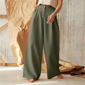 Pantaloni da donna Pantaloni eleganti slim a vita alta in misto cotone misto cotone a vita alta Pantaloni estivi oversize oversize da donna 5XL