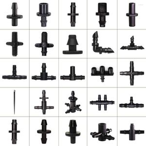 Vattningsutrustning 50st 1/4 '' 1/8 '' Toppslang Tillbehör Joint Tads Cross Eng Plug -adaptrar för trädgård