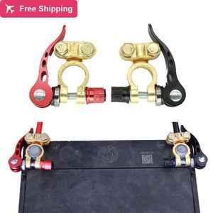 1 Pair Quick Disconnect Auto Cables Connectors Car Battery Bornes Main Cable Post Clamp Terminal Screw Connection for Car Truck